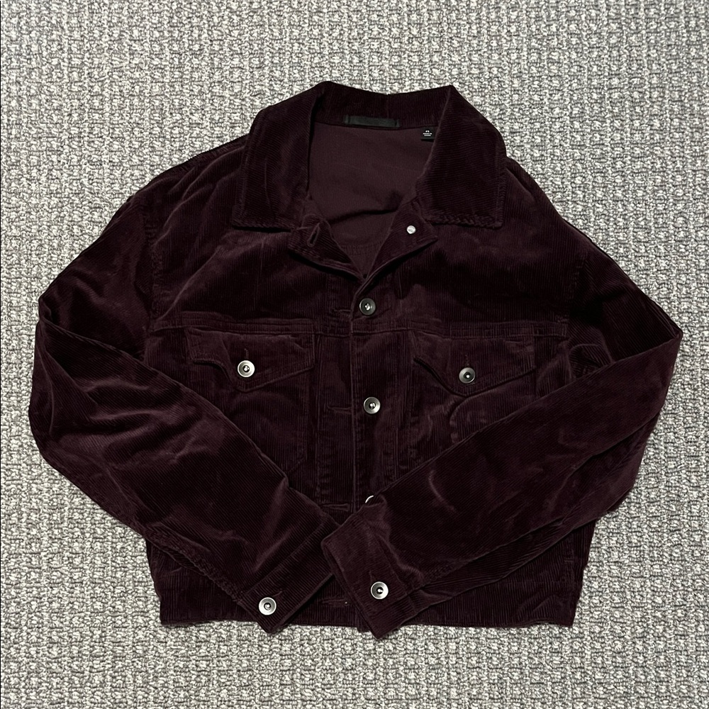 Uniqlo Maroon Cropped Corduroy Jacket